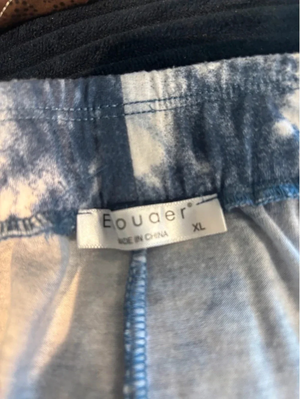 Ekouaer XL Blue Tie Dye Pajama Set Soft Button Front Sleepwear Shorts Lounge Set